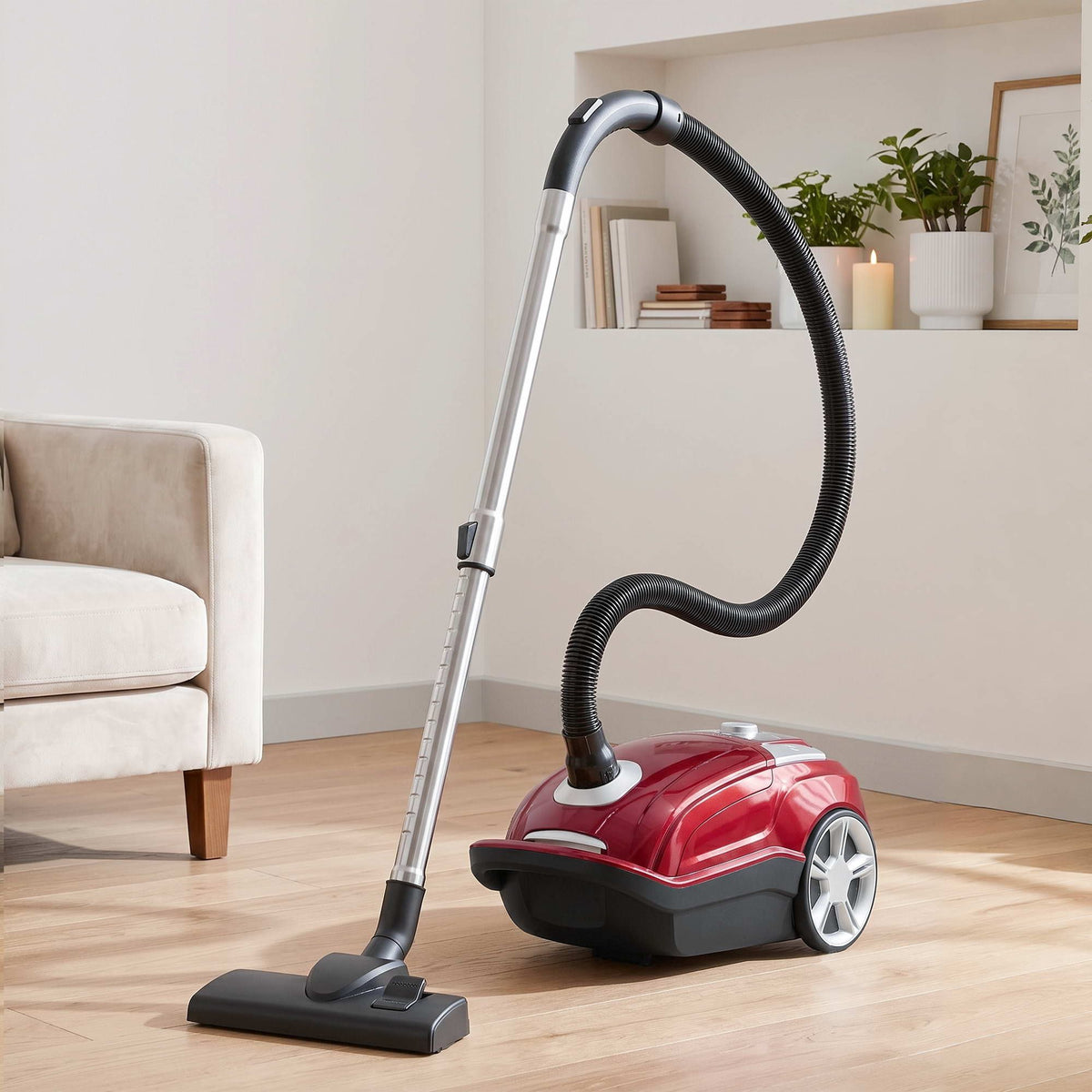 Devanti Bagged Canister Vacuum Cleaner – Red, 2000W