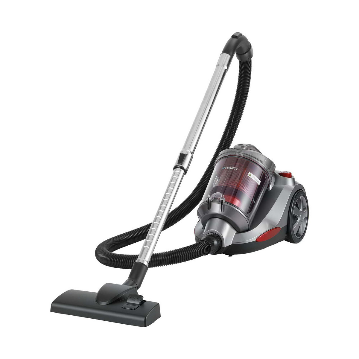 Devanti 4L 2000W Bagless Canister Vacuum Cleaner – Red