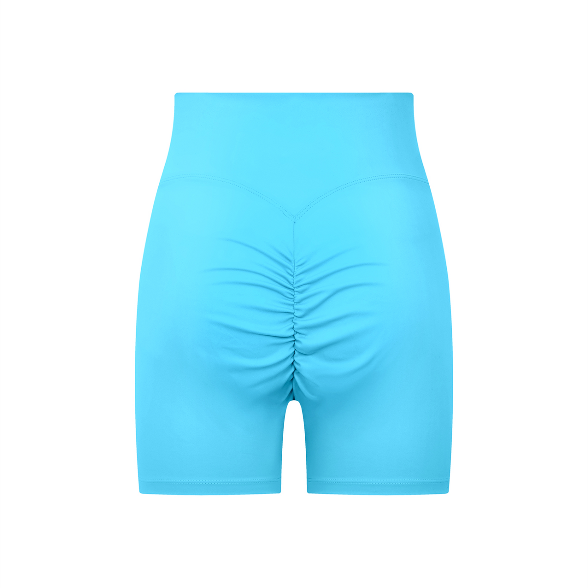 Off Script High-Waisted Blend Biker Shorts - Blue back 3D mockup