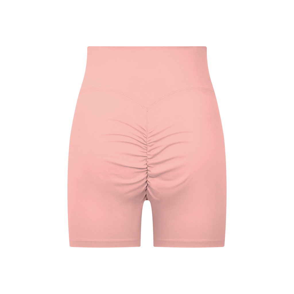 Off Script High-Waisted Blend Biker Shorts - Pink back 3D mockup
