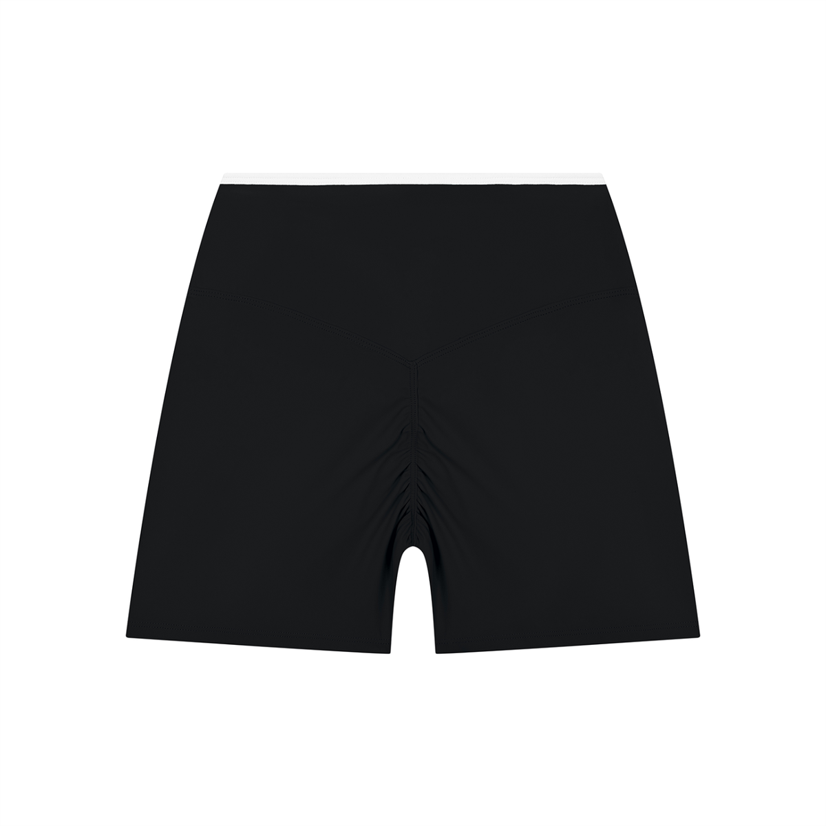 Off Script Women's High Rise Color Block Yoga Shorts - Black back