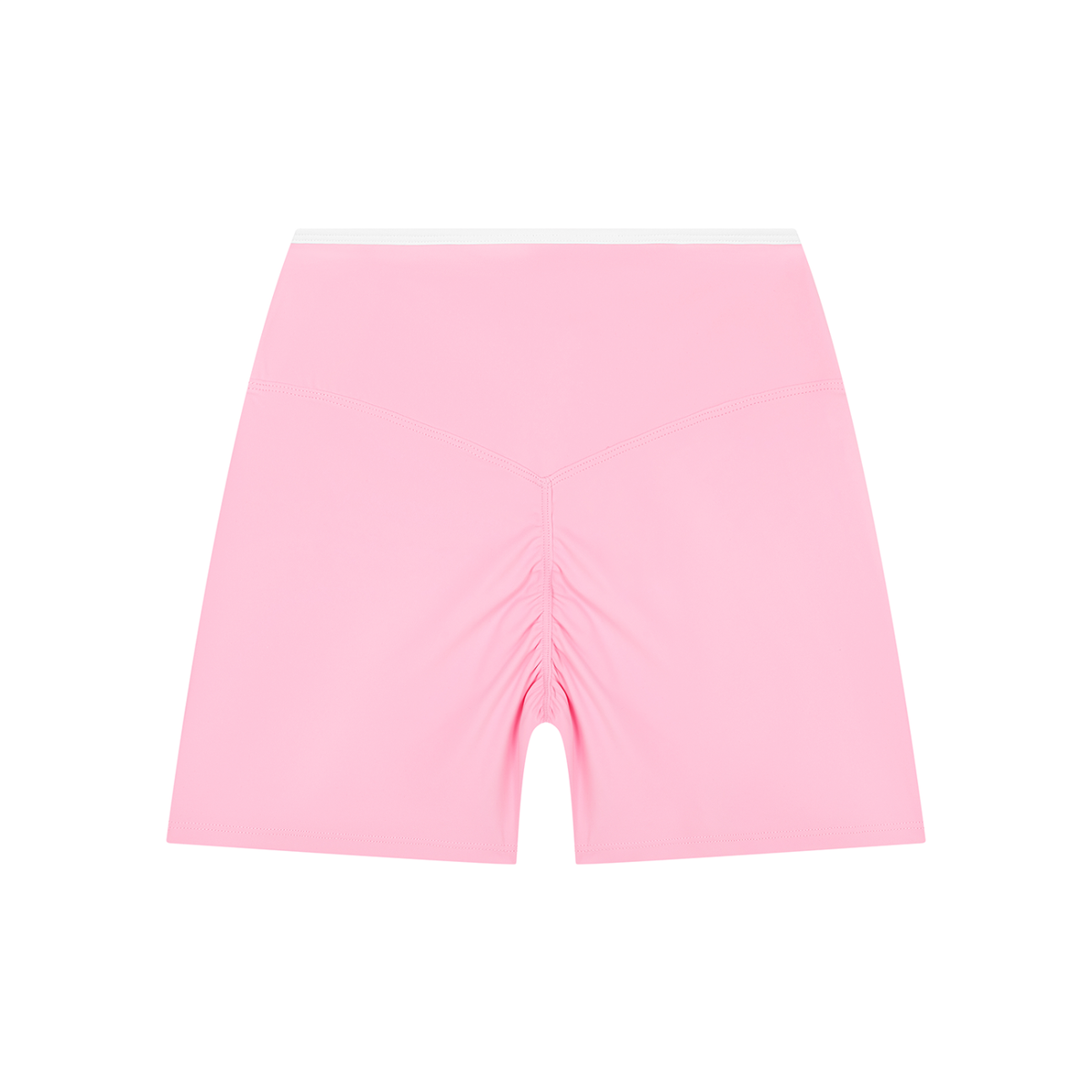 Off Script Women's High Rise Color Block Yoga Shorts - Light Pink back