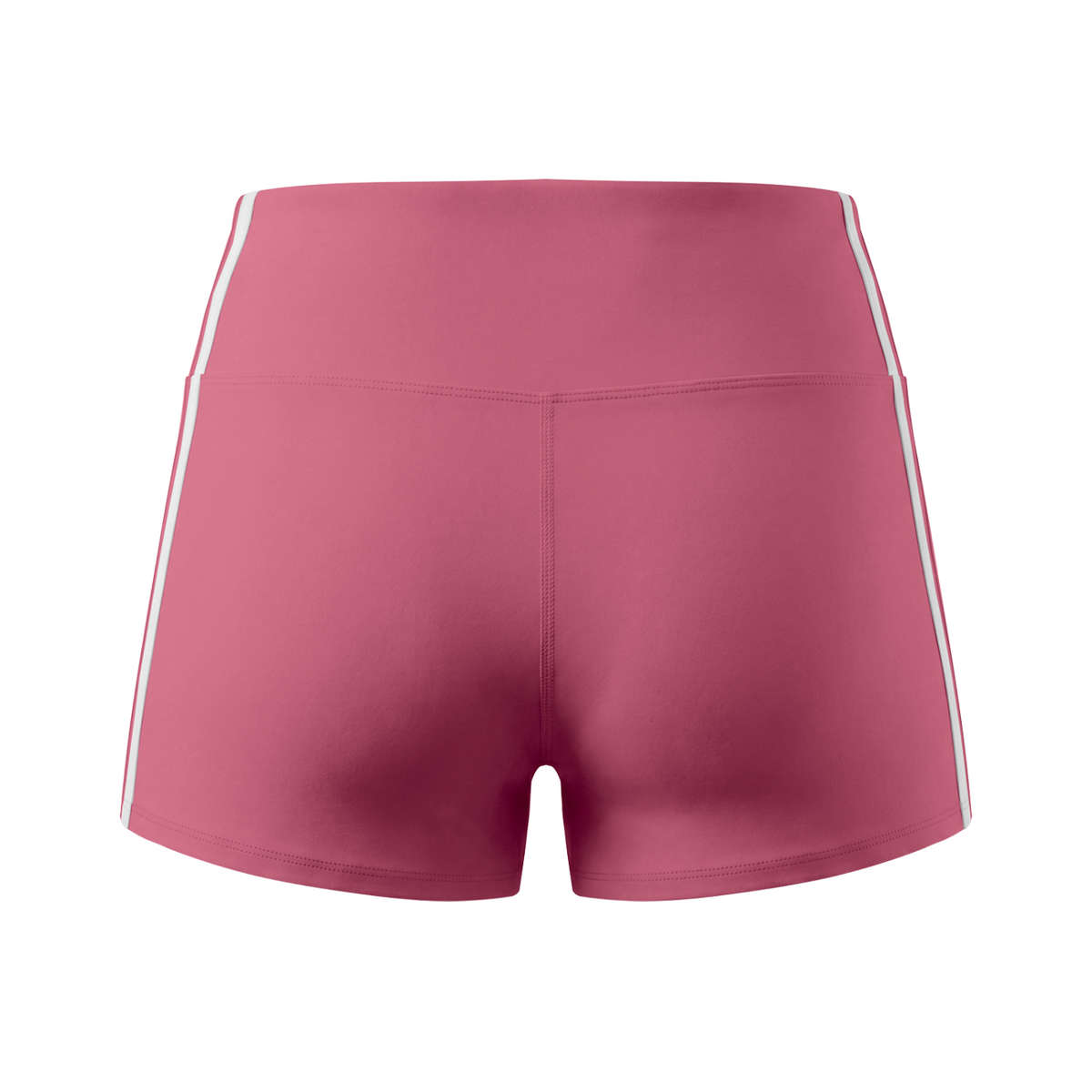 Off Script Women's High-Waist Color Block Yoga Shorts - Rose Pink back 3D