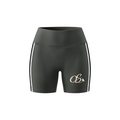 Off Script Women's High Rise Tight Yoga Shorts - Gray front 3D