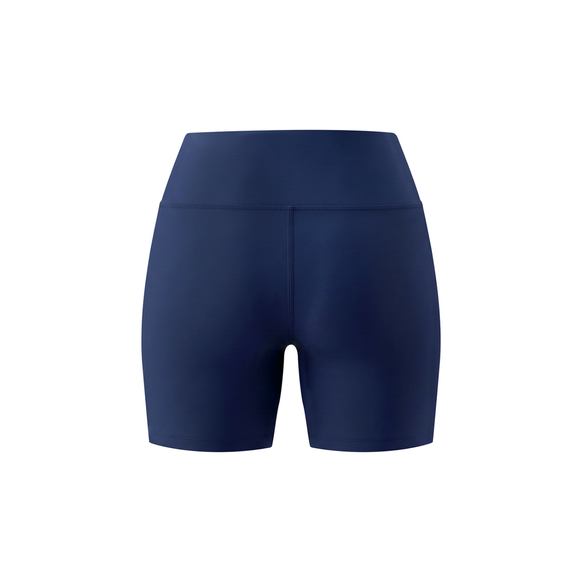 Off Script Women's High Rise Tight Yoga Shorts - Navy Blue back 3D