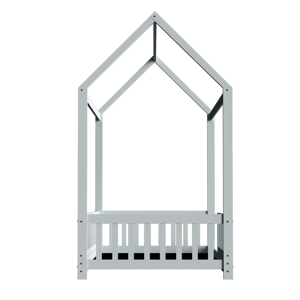 Artiss Bed Frame Wooden Kids House Frame Grey ROCK — product image 2 of 7