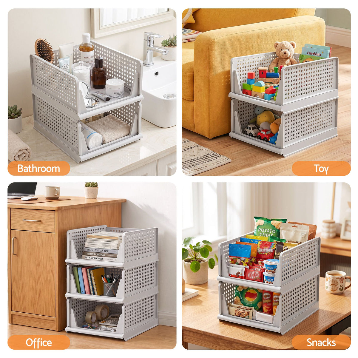 Artiss Foldable Stackable Wardrobe Organisers – 5-Pack