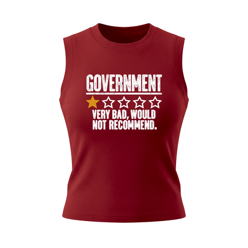 Government Very Bad Would Not Recommend Women's Graphic Tank Top V2 – Wine Red front 3D mockup