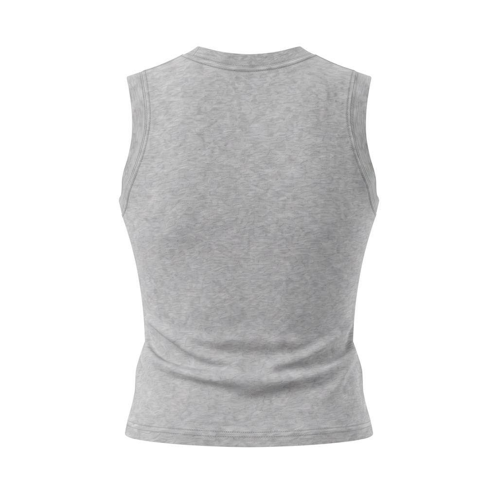 Celestial Butterfly Women’s Crewneck Tank Top V2 - Flower Gray back mockup