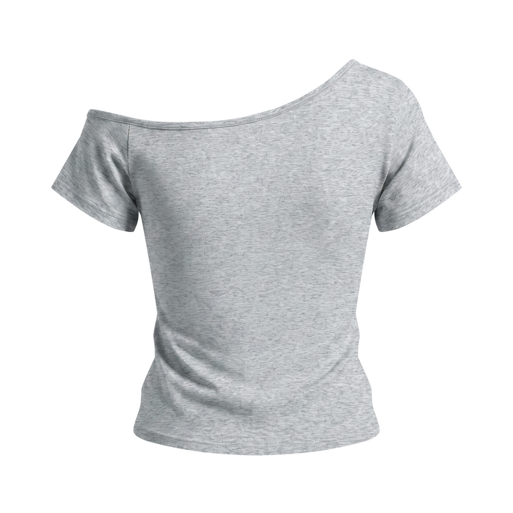 My Husband Is a Dungeon Master Women's Off-the-Shoulder T-Shirt - Flower Gray back mockup