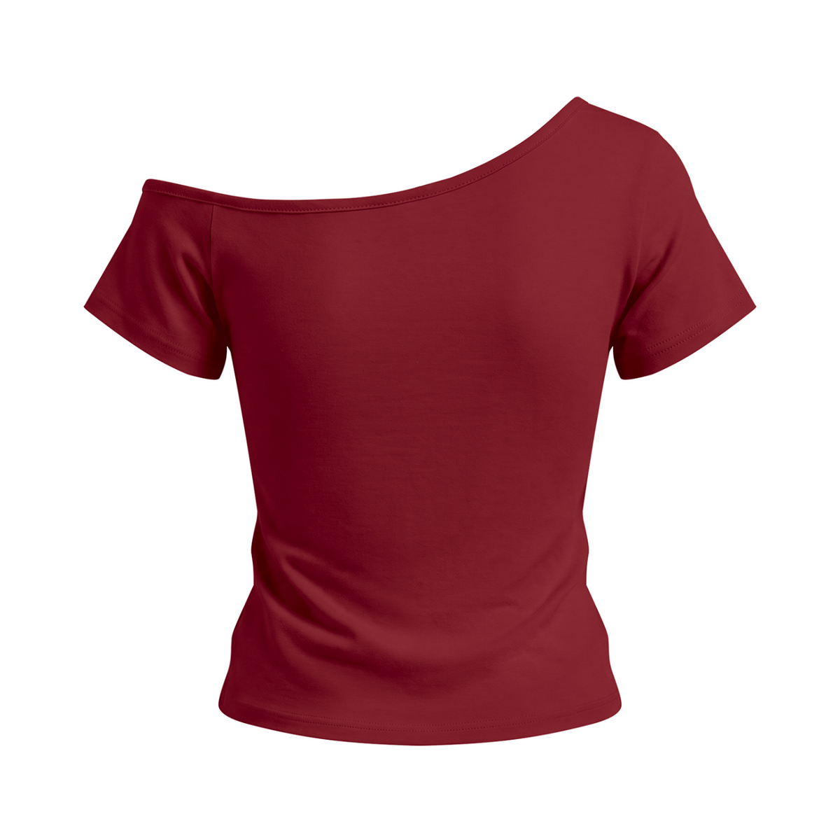My Husband Is a Dungeon Master Women's Off-the-Shoulder T-Shirt - Wine Red back mockup