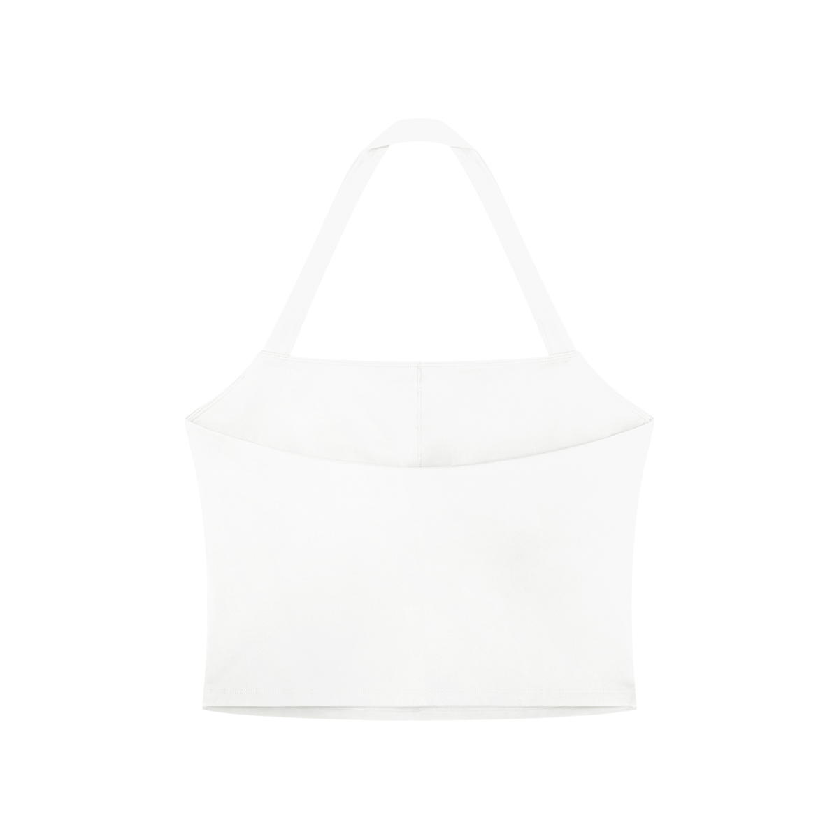 Off Script Women’s Halter Crop Sports Bra - White back