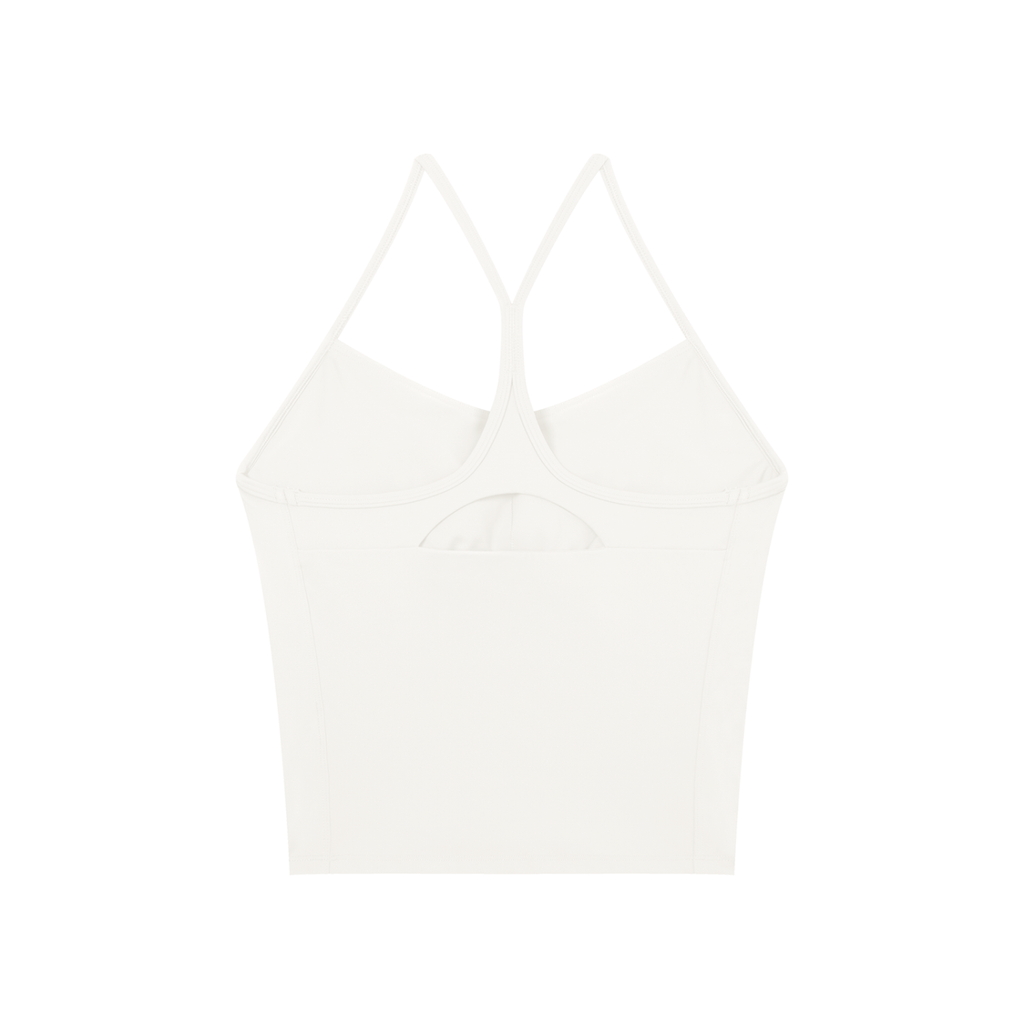 Off Script Women’s Solid Color Yoga Sports Bra - White - back