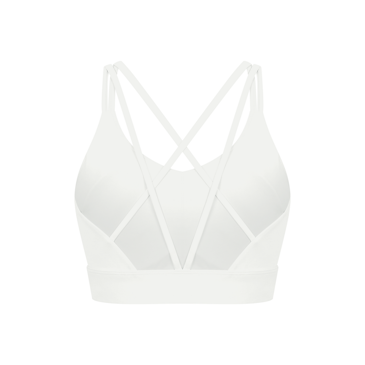 Off Script Women’s Lycra Cropped Yoga Sport Bra - White back mockup