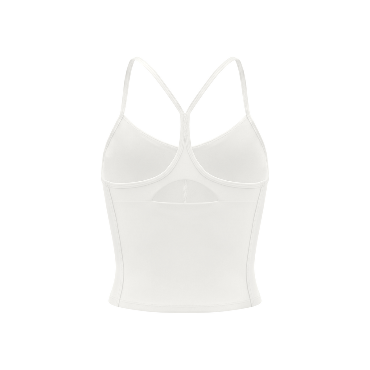 Off Script Women’s Solid Color Yoga Sports Bra - White - back mockup