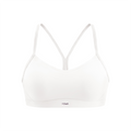 Off Script Women's Tight Cropped Sports Bra - White - front mockup