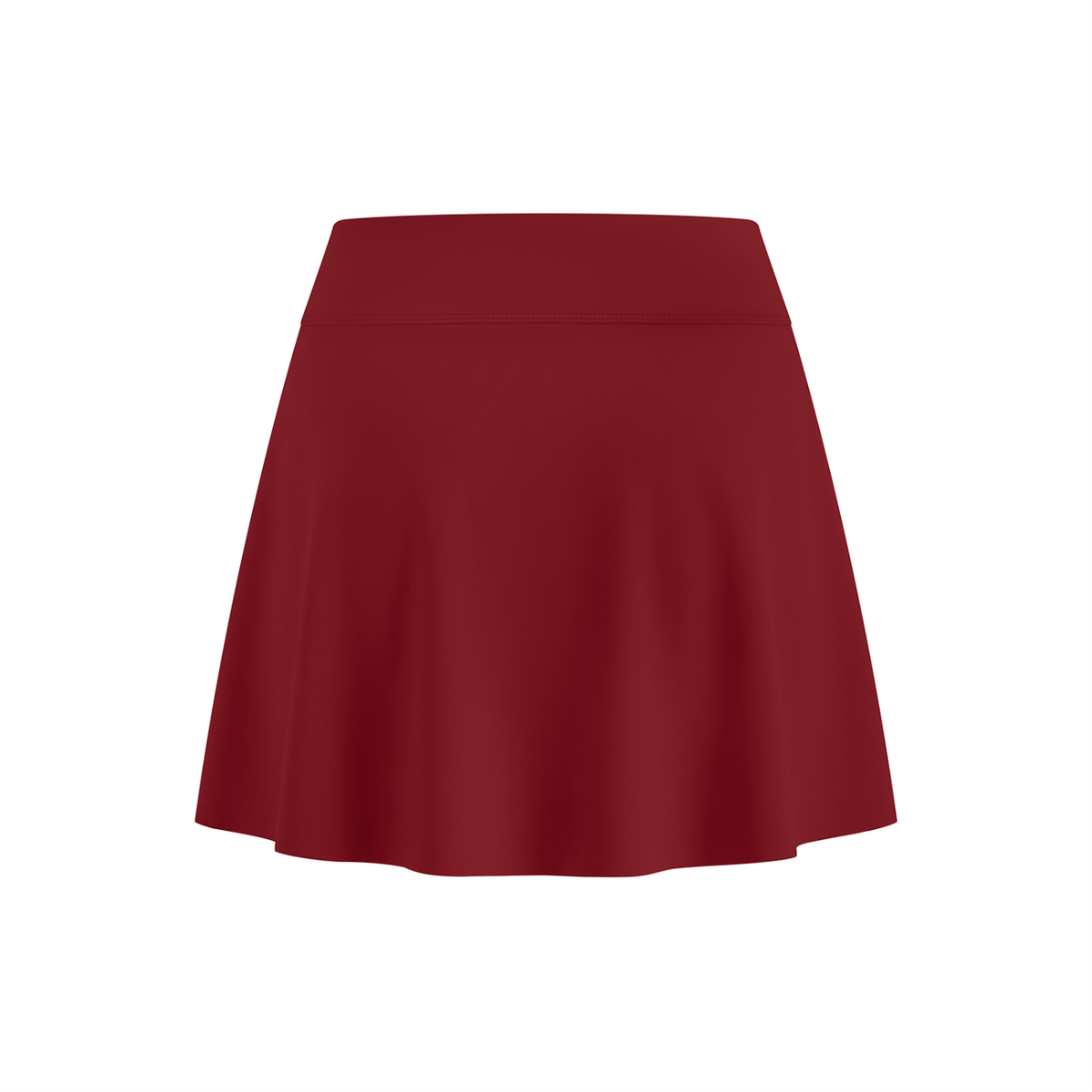Off Script Women’s A-Line Contrast Panel Slit Skirt - Wine Red back 3D mockup