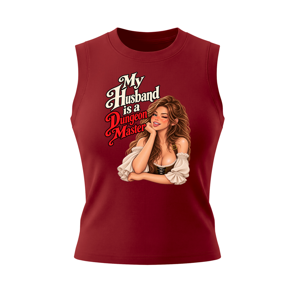 Women's Crewneck Tank Top - Wine Red front mockup