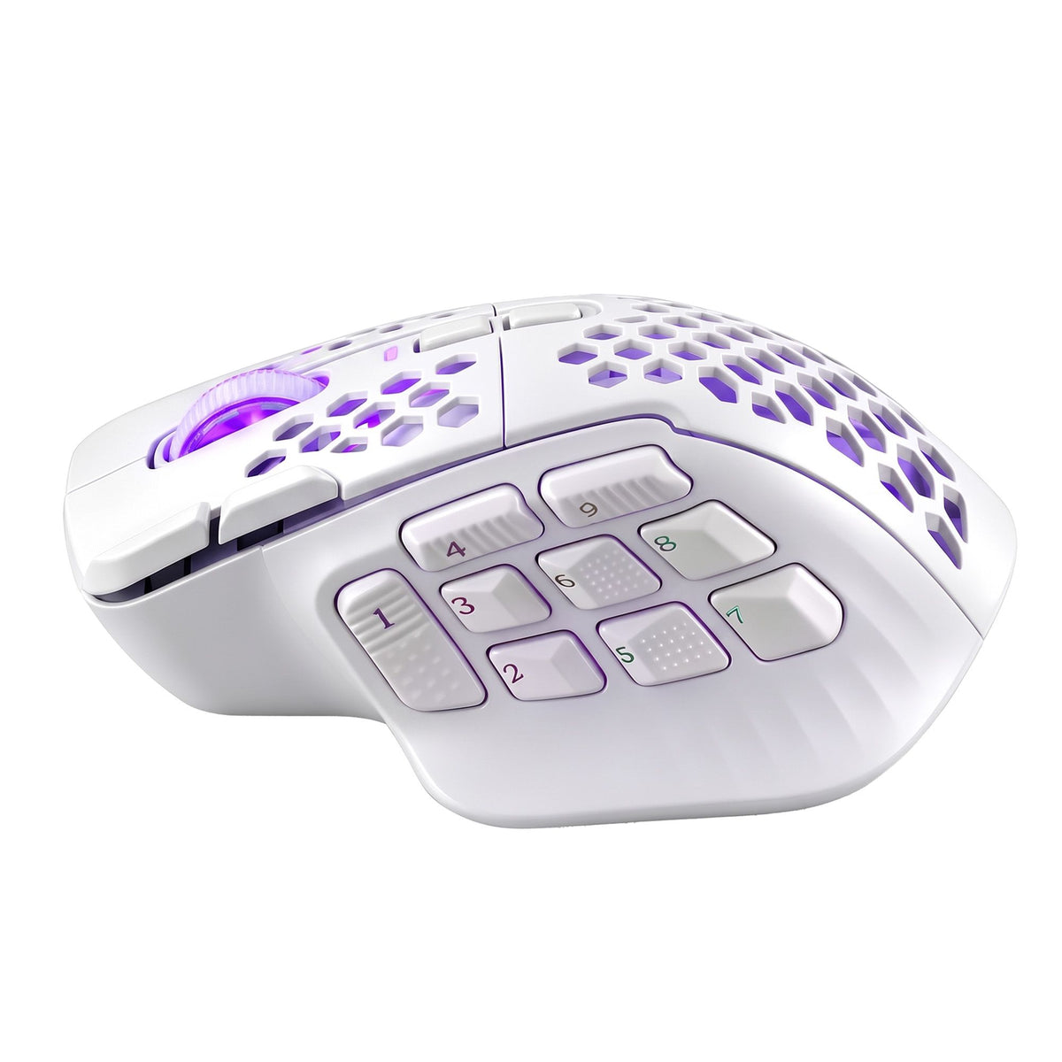 SOLAKAKA Wireless MMO Gaming Mouse 16 Buttons Bluetooth 24000 DPI RGB – White