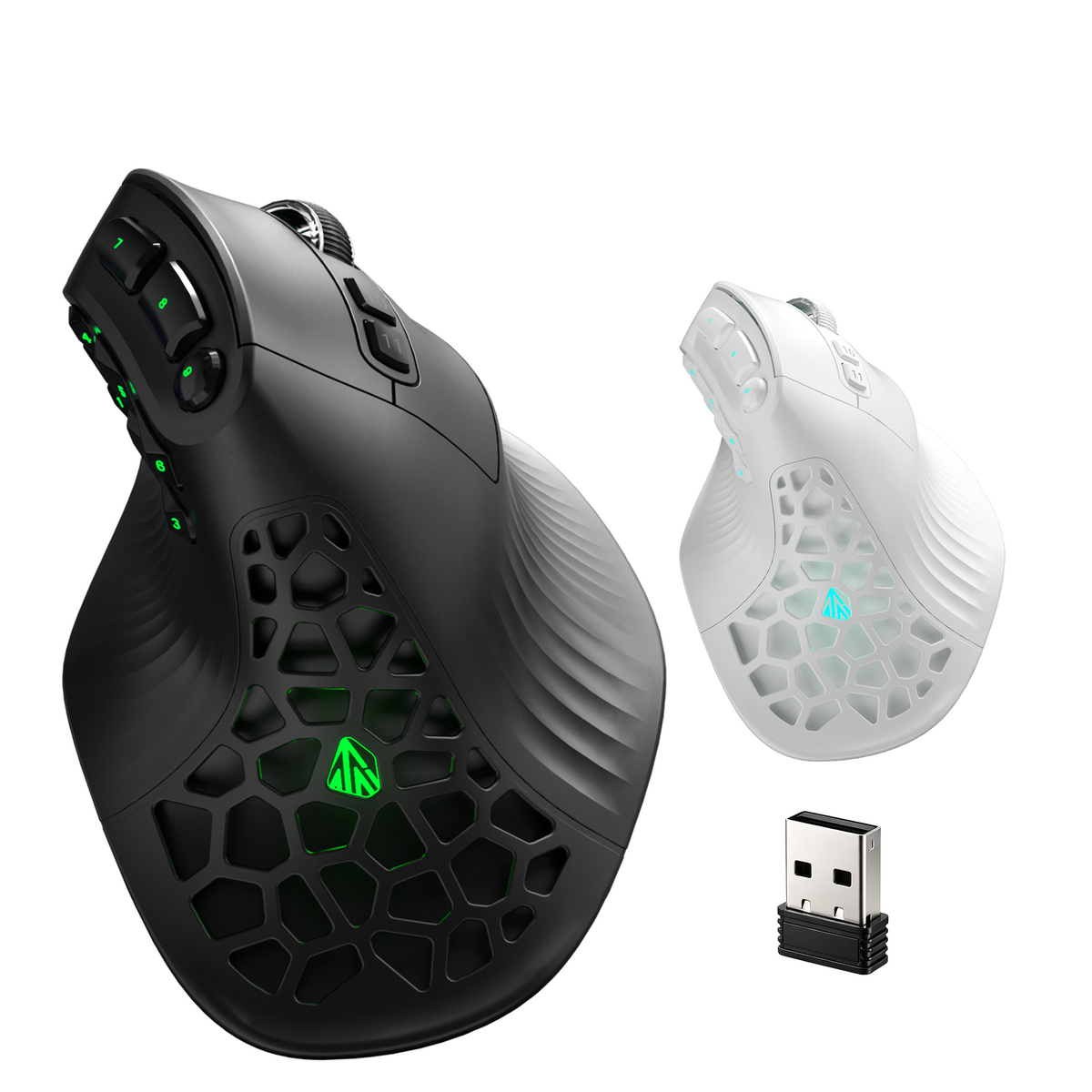 SOLAKAKA E9 Vertical MMO Gaming Mouse Tri-Mode 36000 DPI Ergonomic – Black