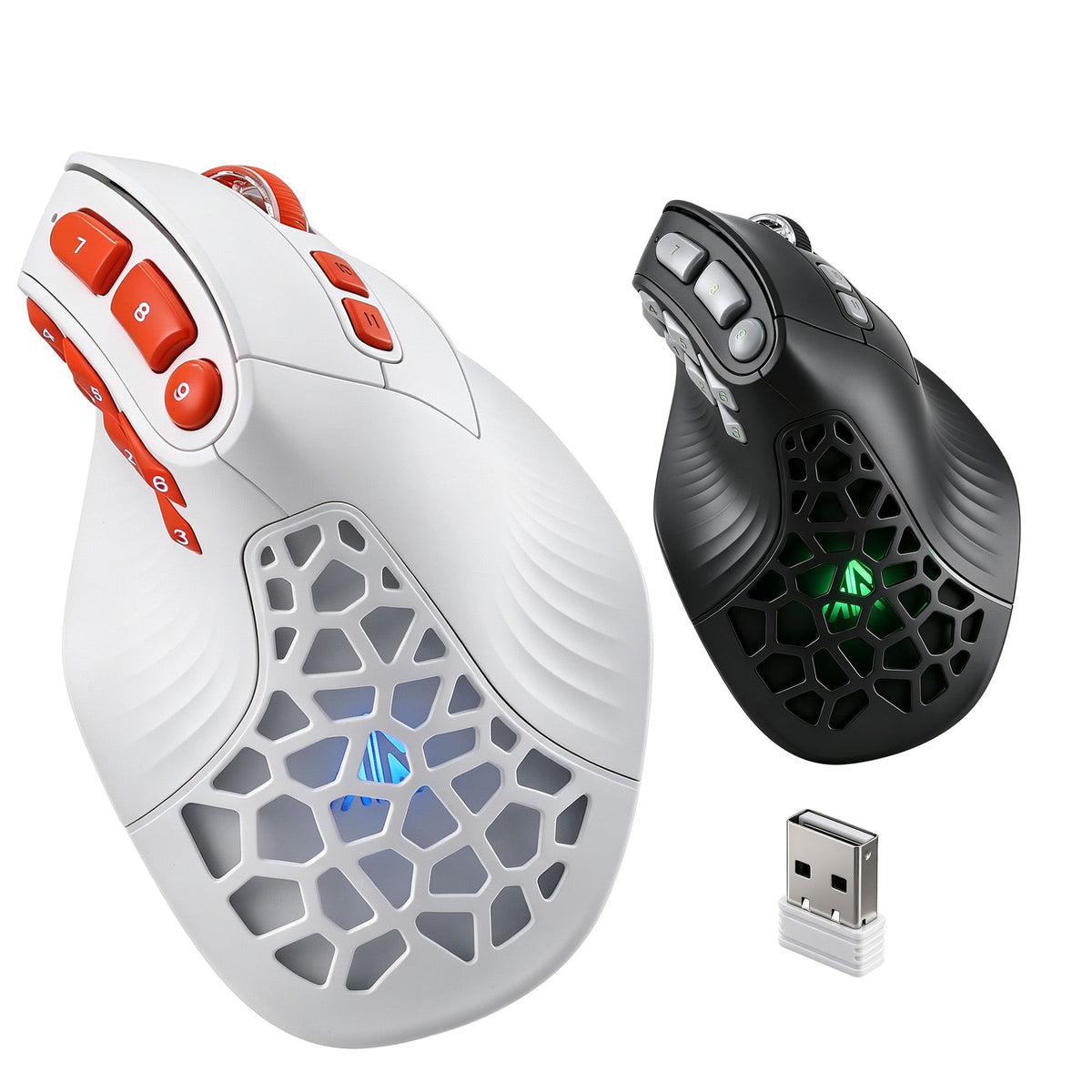 SOLAKAKA E9 Pro Vertical MMO Mouse Tri-Mode 36000 DPI 8000Hz PAW3395 – White