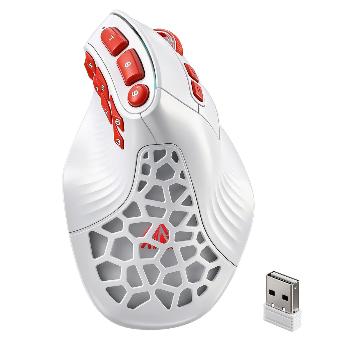 SOLAKAKA E9 Pro Vertical MMO Mouse Tri-Mode 36000 DPI 8000Hz PAW3395 – White