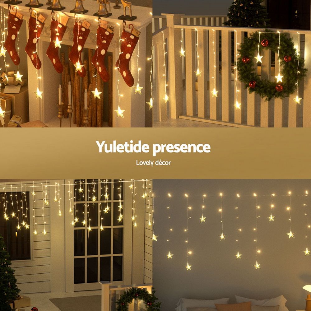 Jingle Jollys Solar Warm White Christmas Icicle Lights – 6 m, 160 LEDs — product image 2 of 7