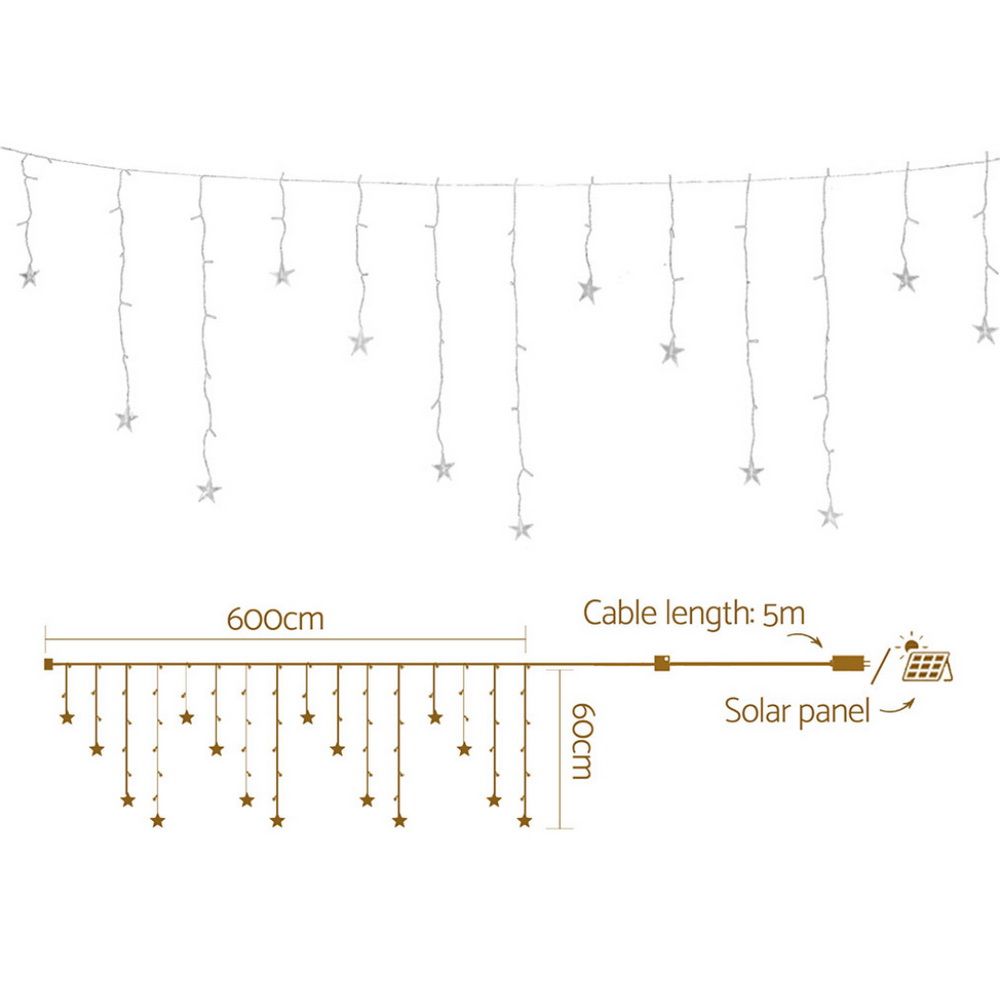 Jingle Jollys Solar Warm White Christmas Icicle Lights – 6 m, 160 LEDs — product image 5 of 7