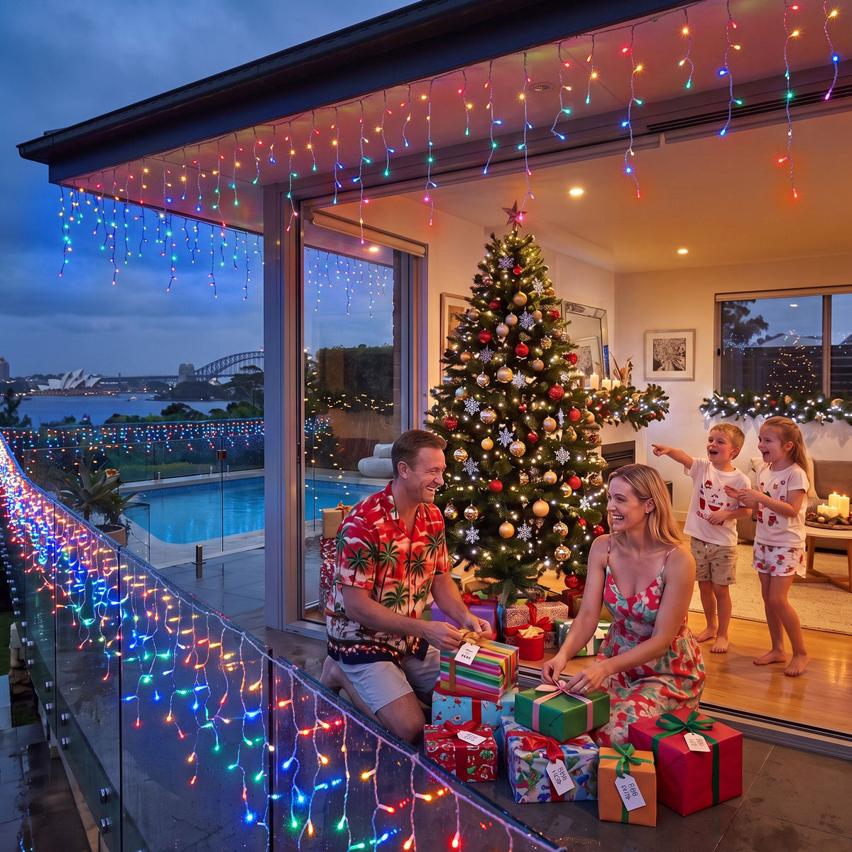 Jingle Jollys 12.5 m Solar Icicle Christmas Lights – Multicolour — product image 7 of 9