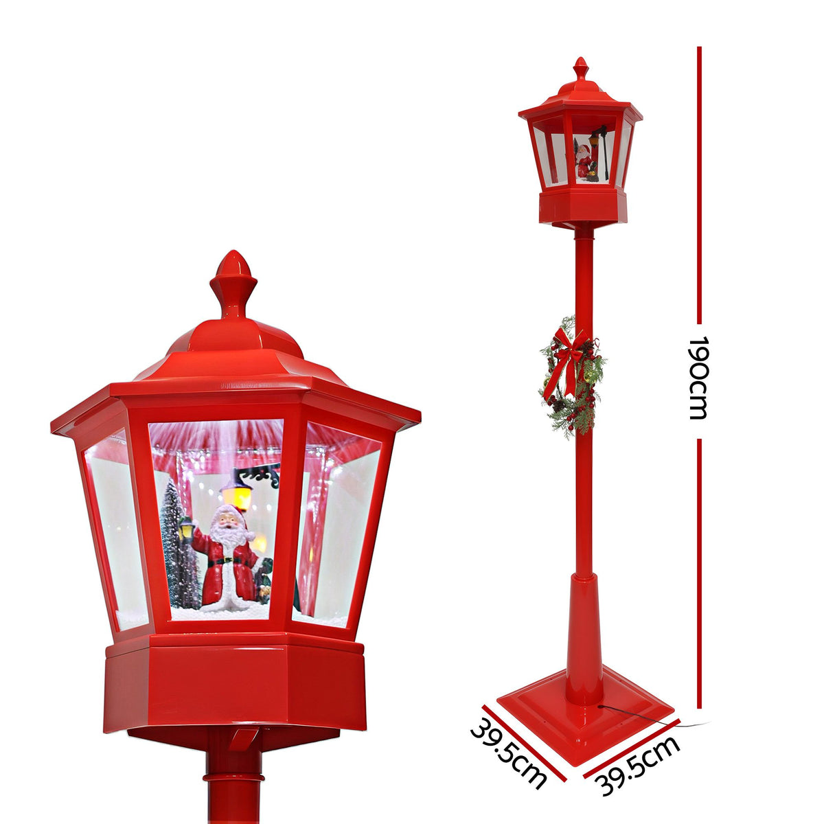 Jingle Jollys Musical Christmas Lamp Post with LED Snowfall – 1.8 m — product image 7 of 7