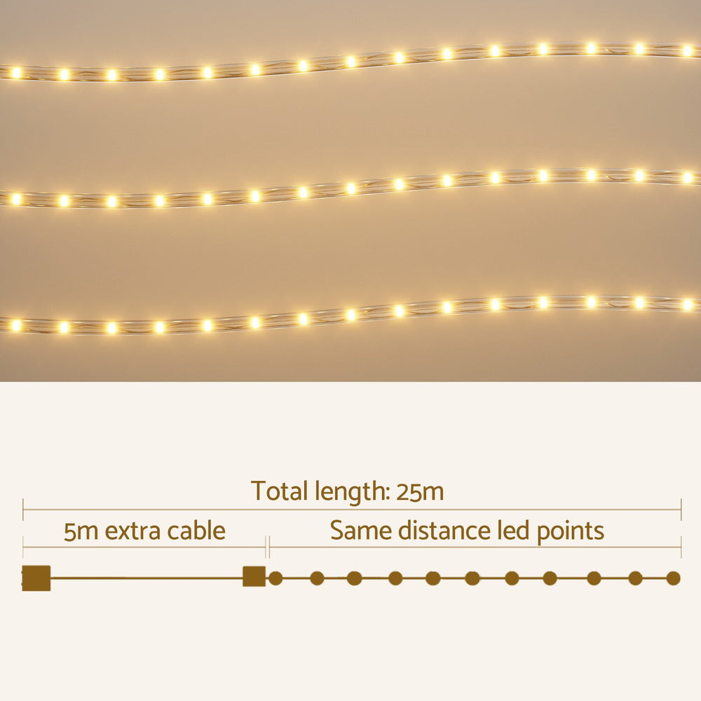 Jingle Jollys Warm White Christmas LED Rope Lights – 20 m, 600 LEDs — product image 2 of 6