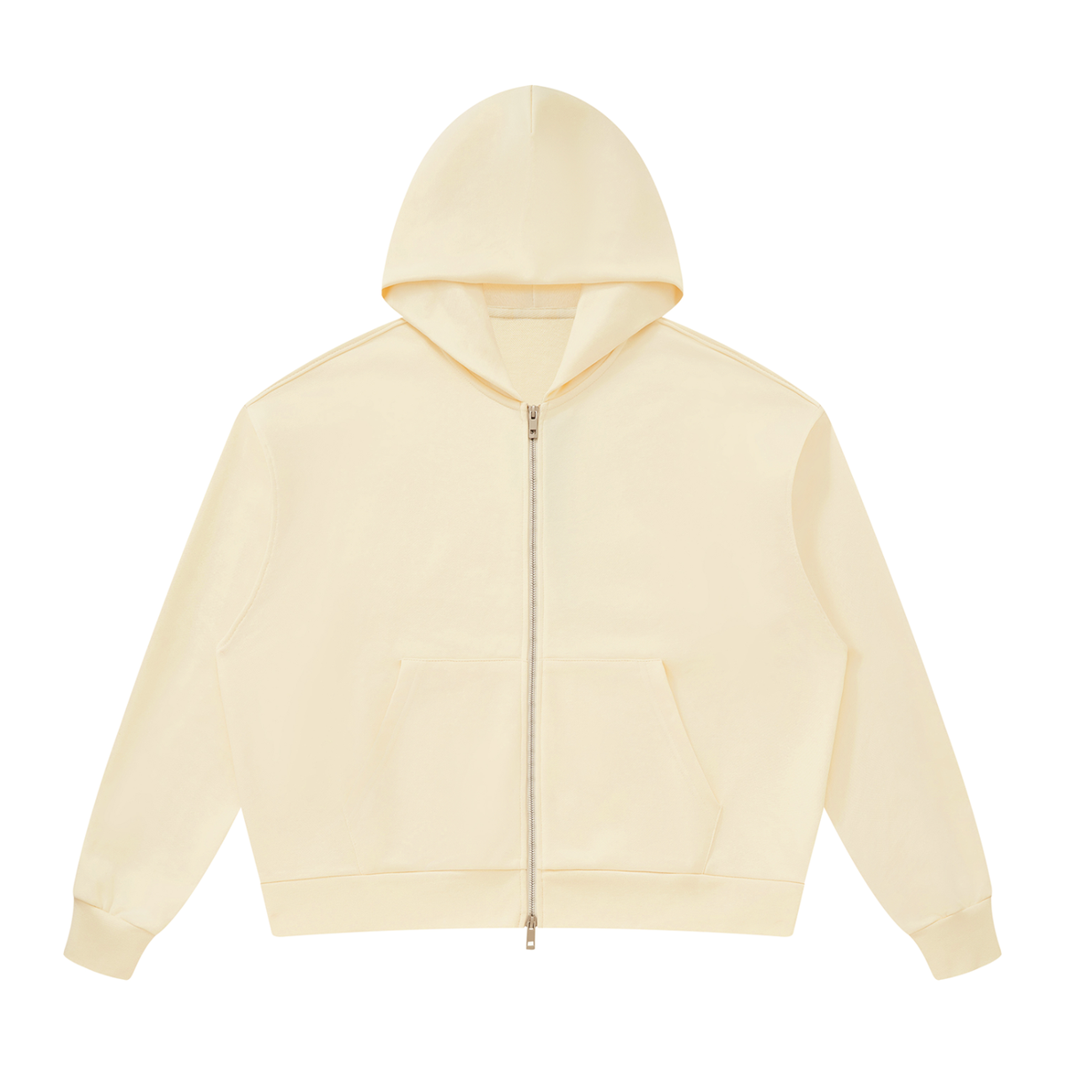 Unisex Drop Shoulder Full Zip Hoodie – Apricot