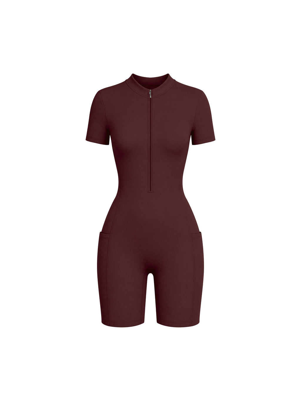 Women's Quarter-Zip Short Sleeve Romper