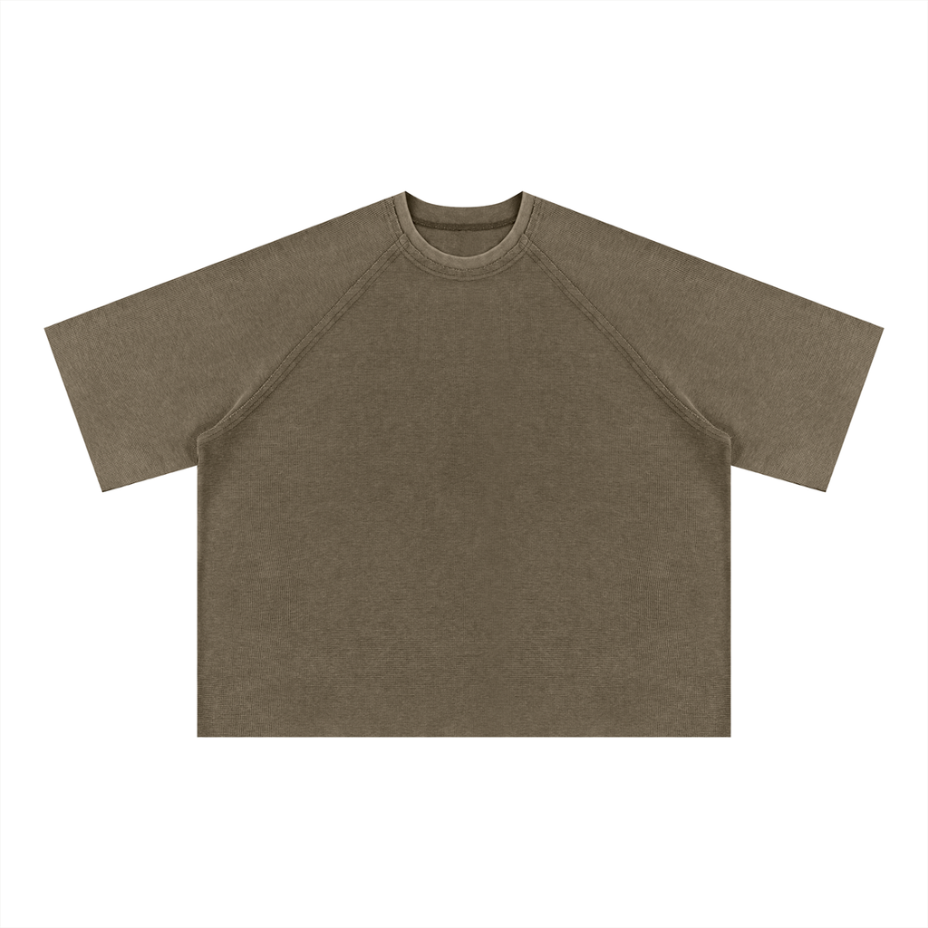 Unisex Mineral Wash Boxy Waffle T-Shirt