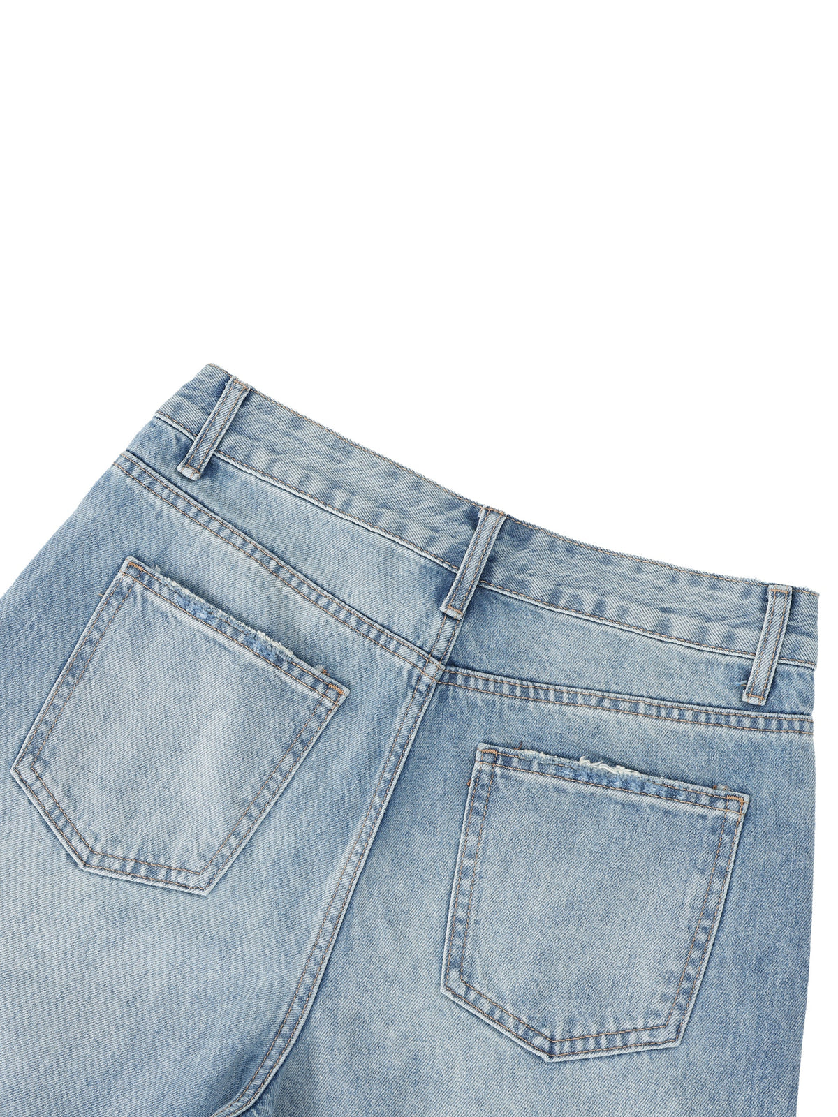 Women's Vintage Wash Distressed Wide Leg Jeans