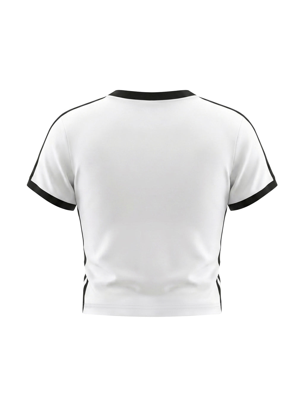 Women's Retro Binding V-Neck Crop T-Shirt