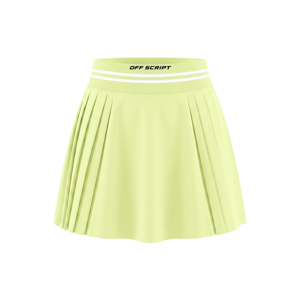 Off Script Women’s Contrast-Stripe Waist Pleated Mini Skirt