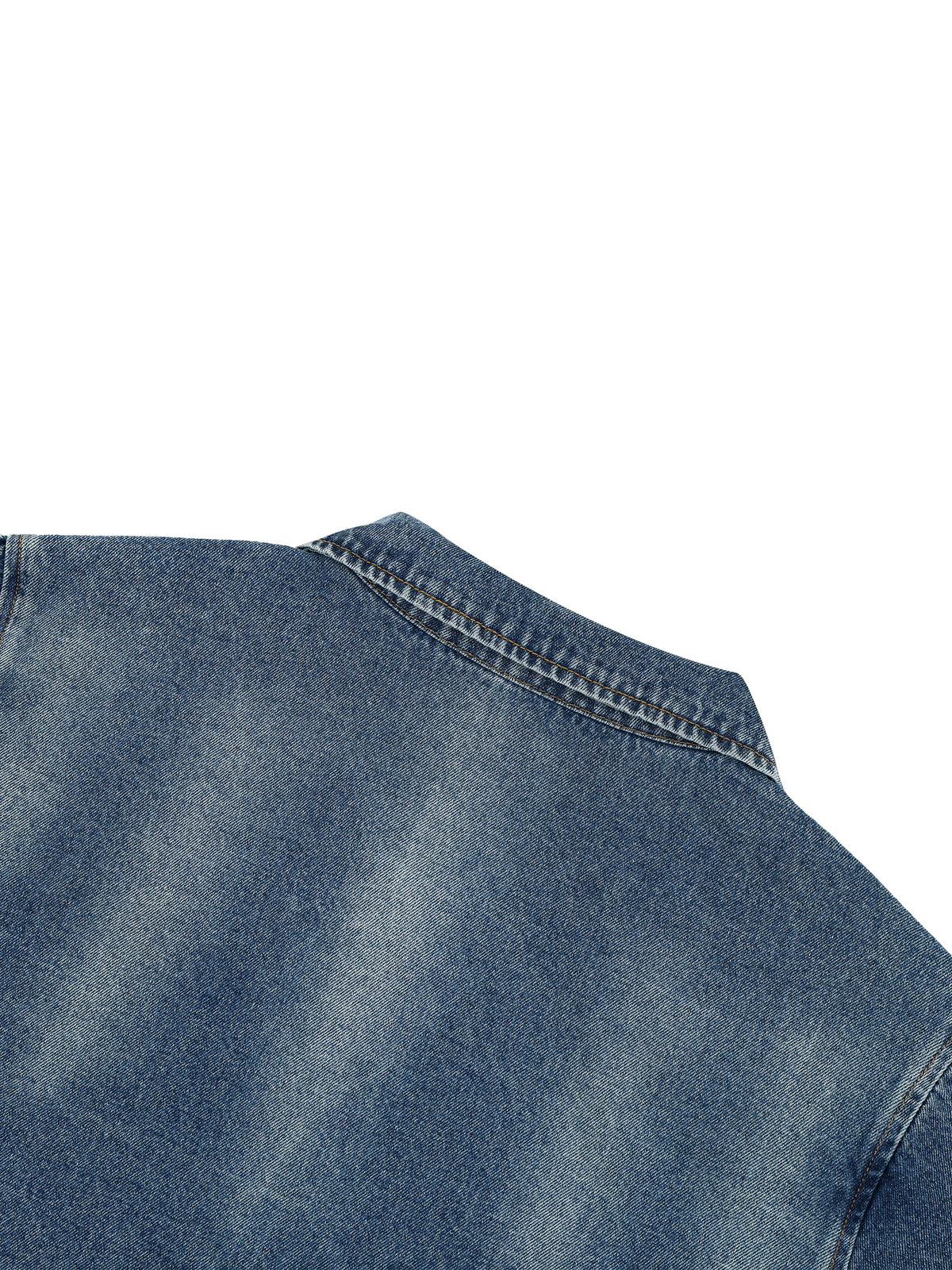 Unisex Vintage Washed Full-Zip Denim Shirt