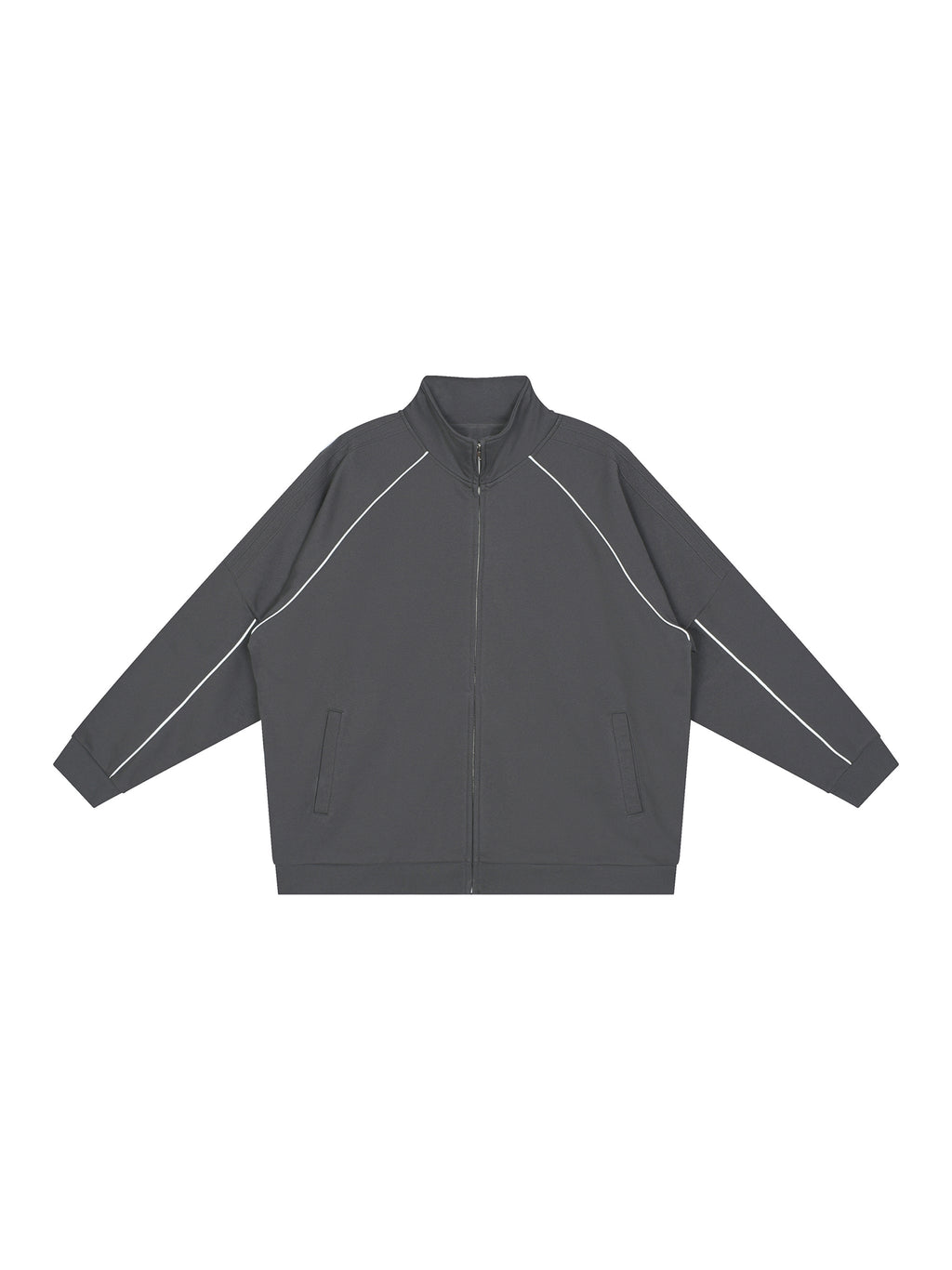 Reflective Striped Raglan Sleeve Jacket