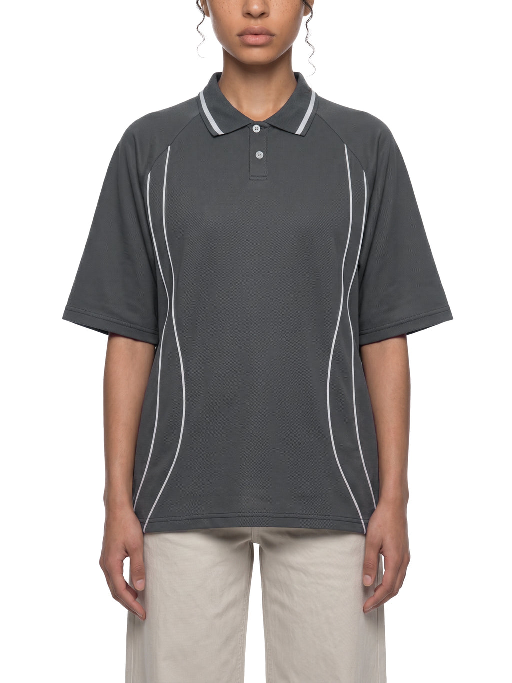 Unisex Raglan Piping Polo Shirt