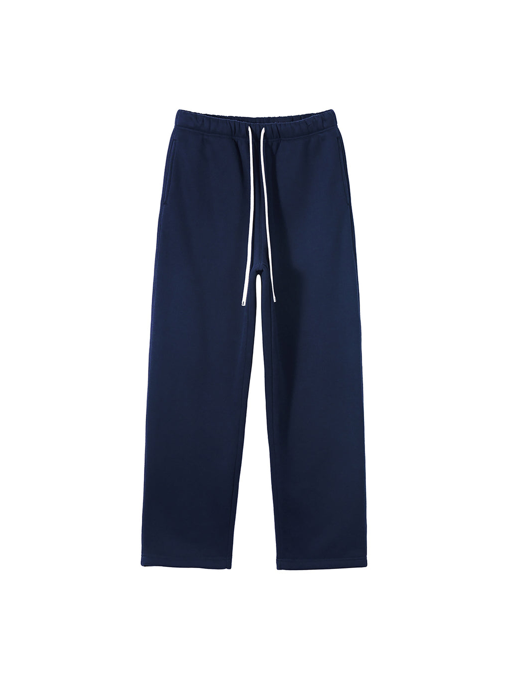 Unisex Solid Colour Fleece Straight-Leg Pants