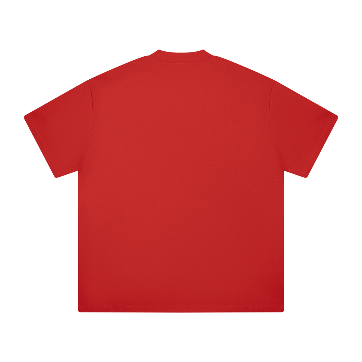 Red Heavyweight Drop Shoulder T-Shirt back product view