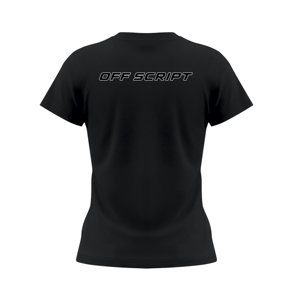 Drop Bear Women's Slim Fit Crewneck T-Shirt - Black back 3D mockup