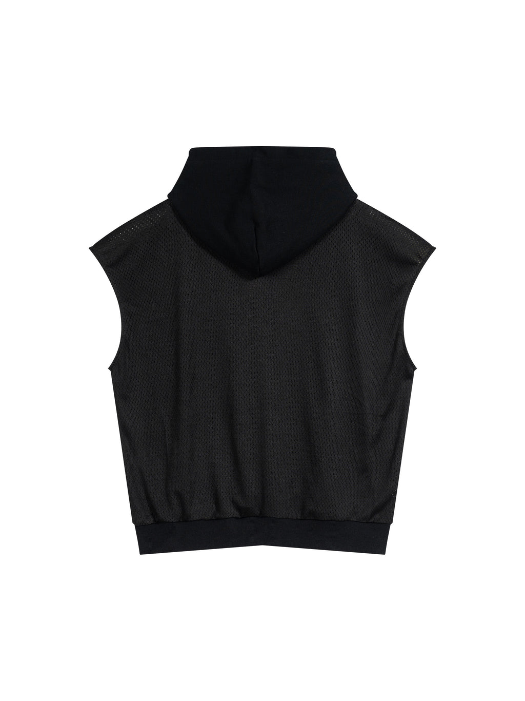 Unisex Panel Mesh Sleeveless Hoodie