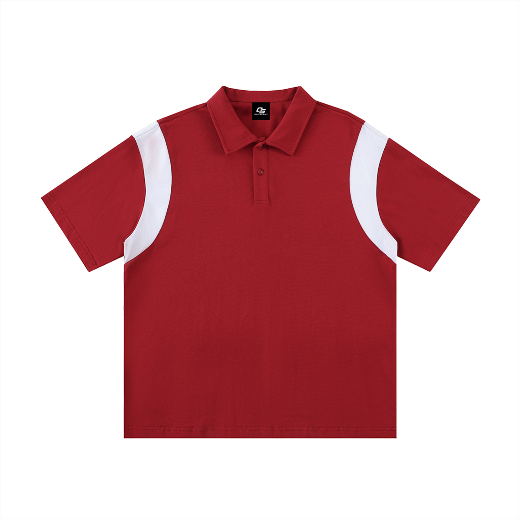 Contrast Panel Cotton Polo Shirt