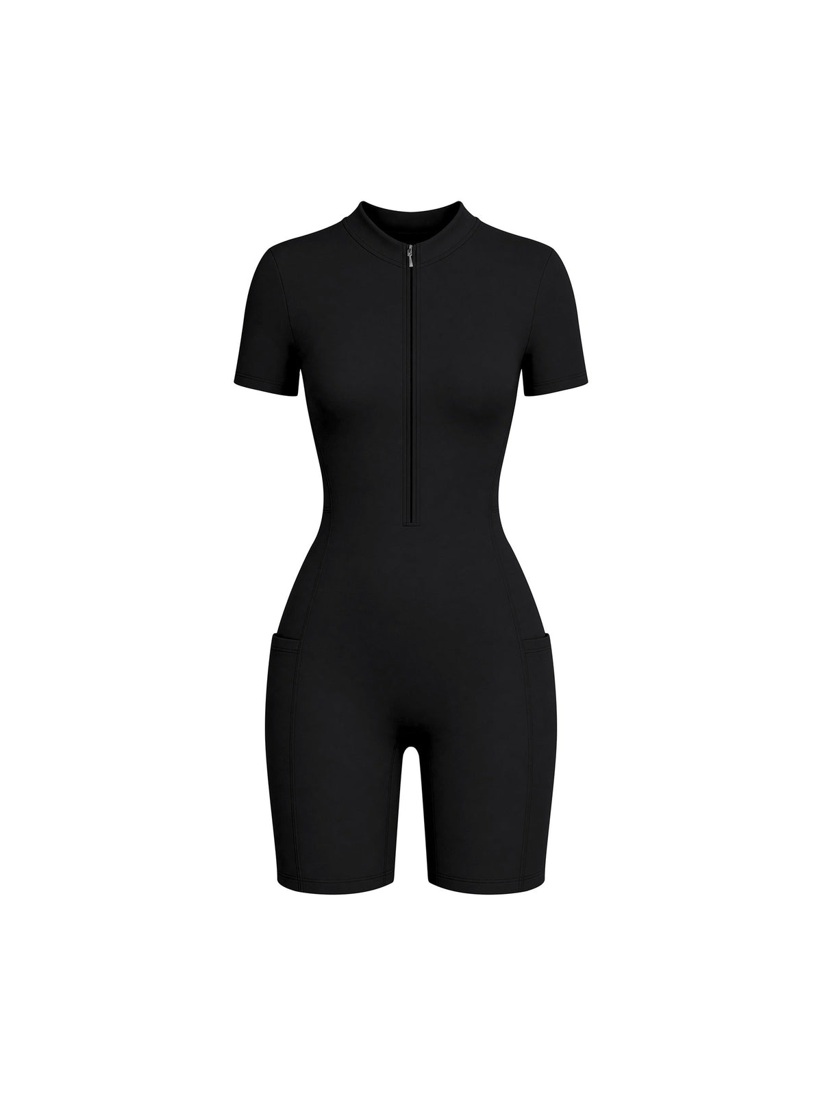 Women's Quarter-Zip Short Sleeve Romper