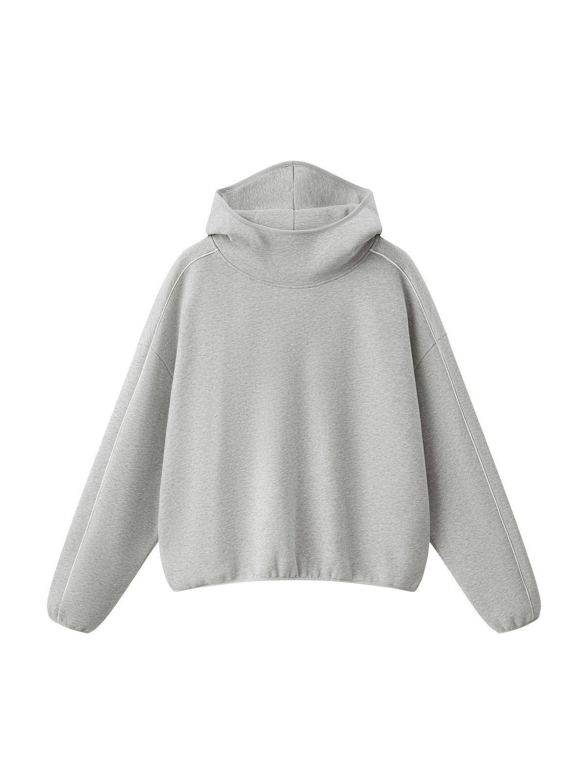 Unisex Boxy Piping Fleece Hoodie