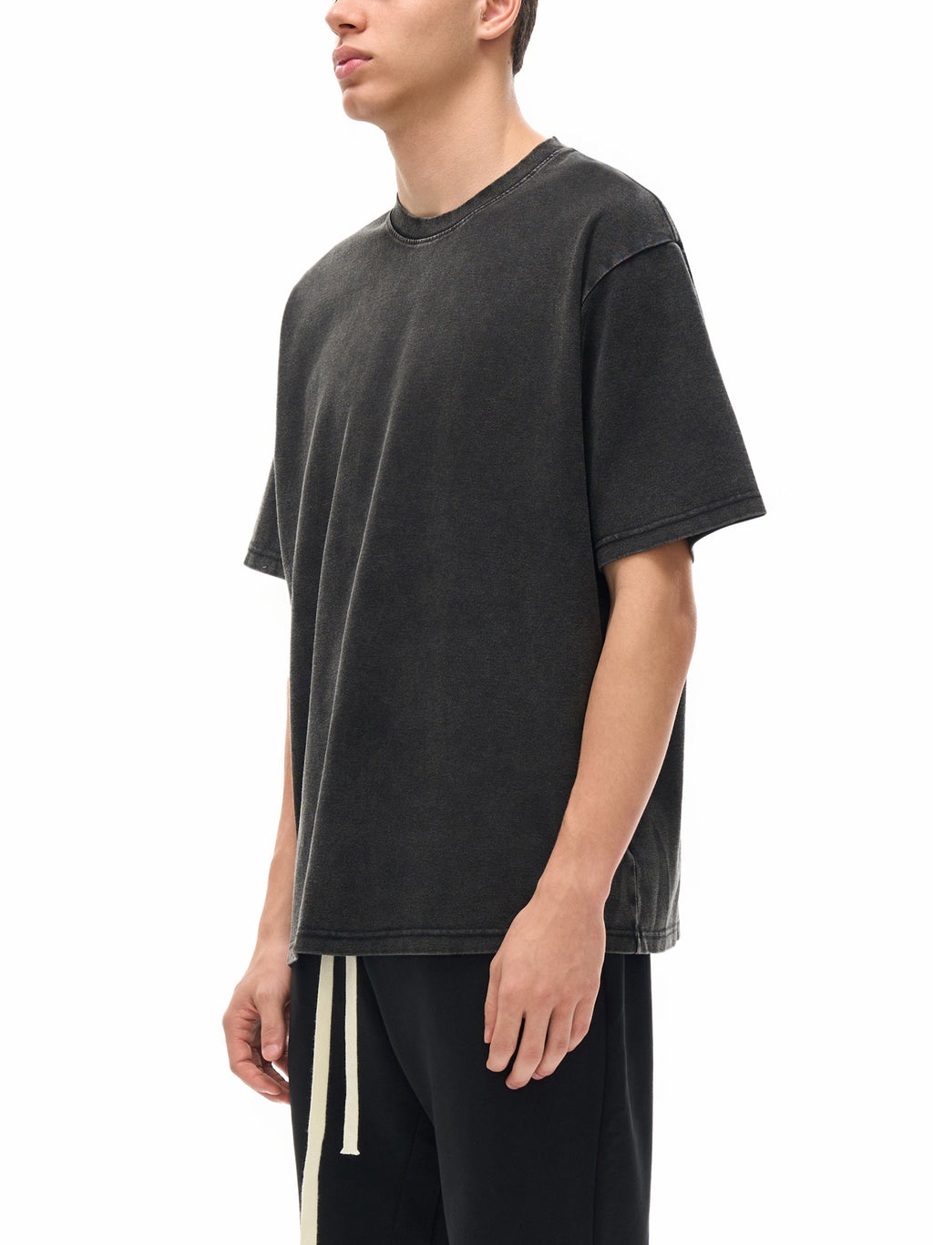 Unisex bamboo slub snow-washed T-shirt lifestyle view