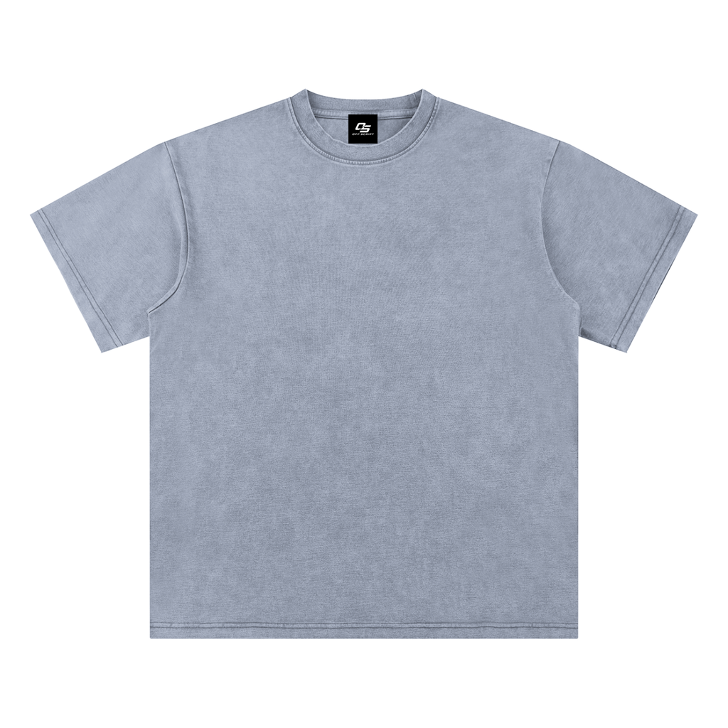 Lake Ice Blue Unisex bamboo slub snow-washed T-shirt front view