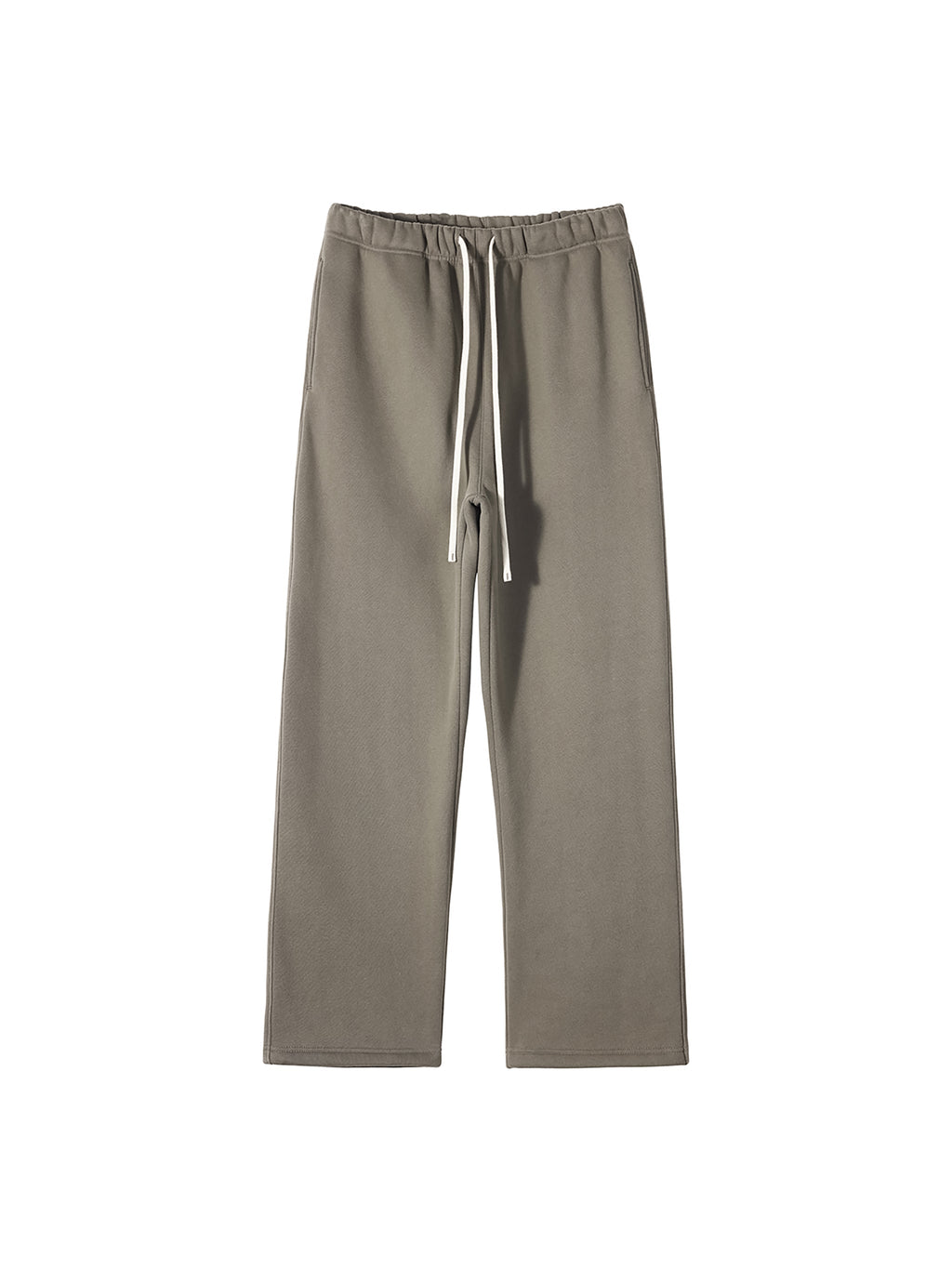 Unisex Solid Colour Fleece Straight-Leg Pants